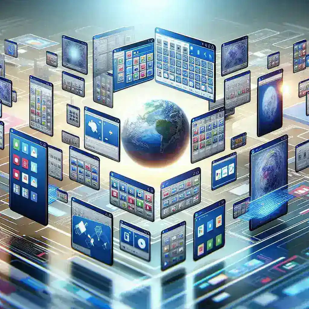 "Screenshot of Windows 12 interface showcasing the new native support for multiple virtual desktops, demonstrating enhanced multitasking features and user-friendly navigation."